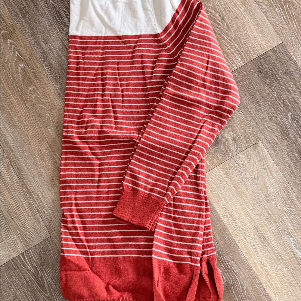 Caslon Red and White Striped Sweater Nightgown
